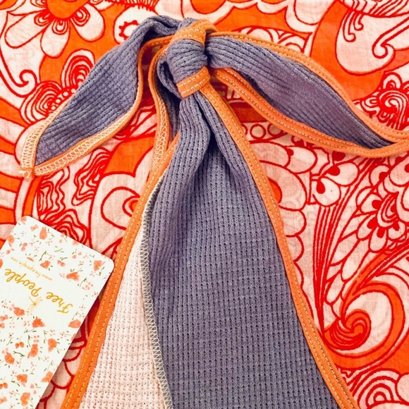 🌺🎉HP🎉🌺 NWT Free People Carousel Stripe Tie Shoulder Top - Picture 10 of 12